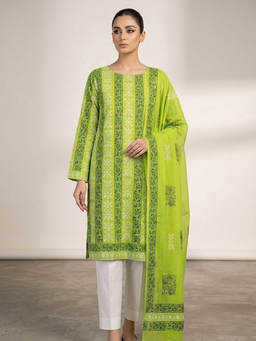 lime-green-with-forest-green-white-block-print-chikankari-pure-lawn-unstitched-suit-lime-green-pure-lawn-dupatta