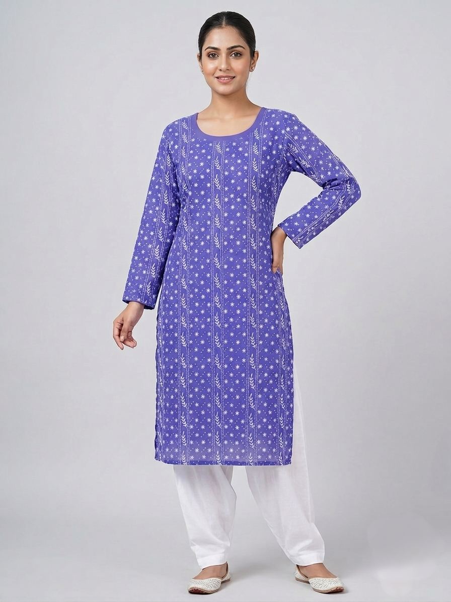 blue-handmade-chikankari-lawn-kurta-for-women-premium-embroidered-summer-lawn-shirt